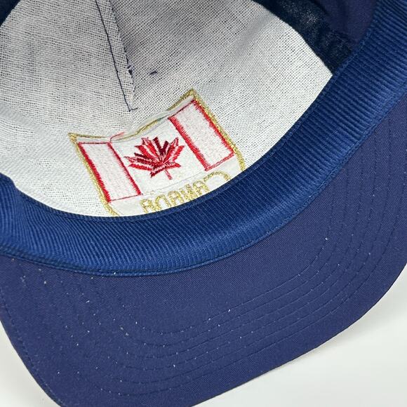 Vintage 80s Canadian Flag Hat Cap Canada Rope Cord Roping Corded Snapback Blue - Picture 5 of 11